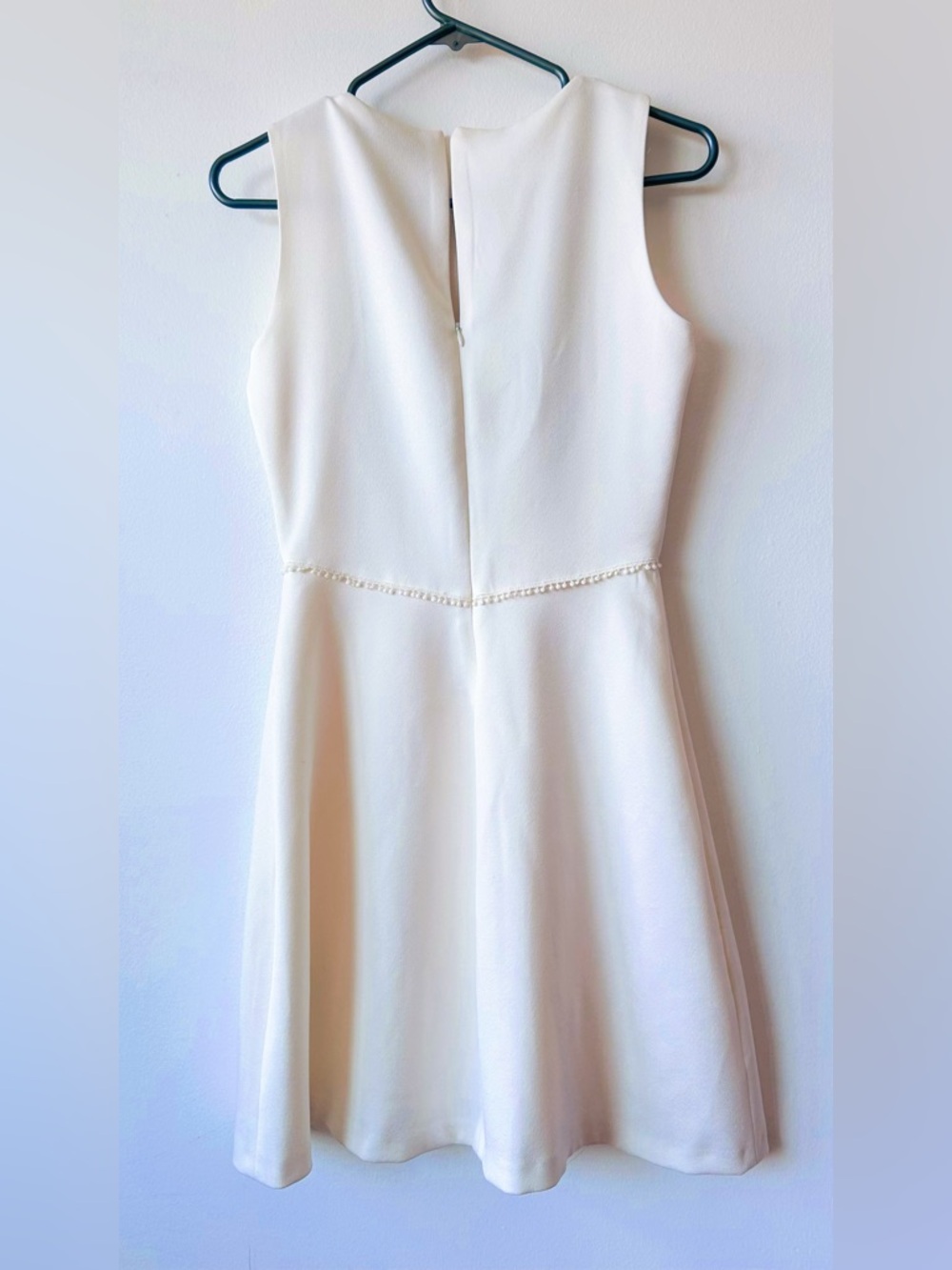ZARA Sleeveless White Dress with Blue Lace Trim size S - Picture 6 of 7